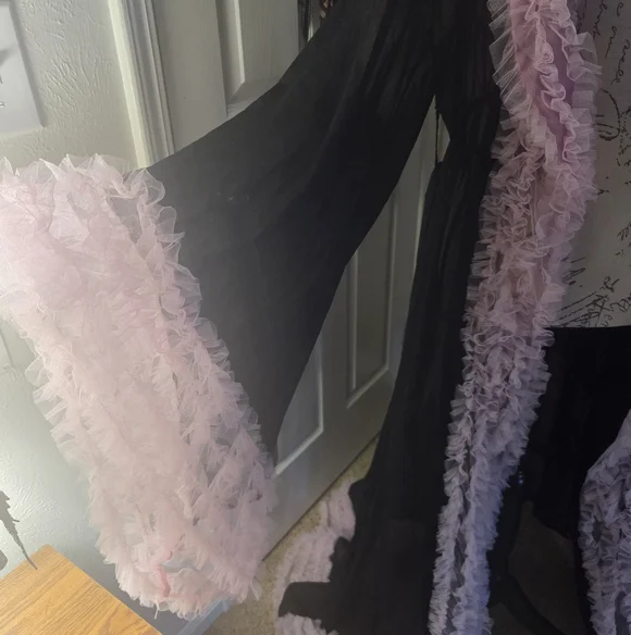 Dolls Kill Black and light purple Sheer Robe size XL - Picture 4 of 6